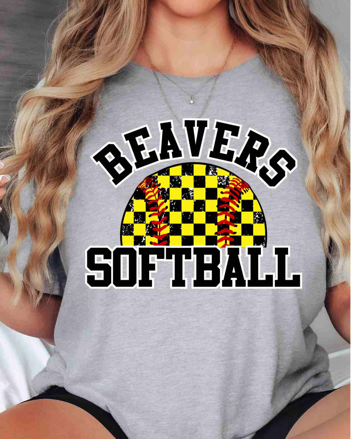Beavers Softball Checkered DTF Transfer