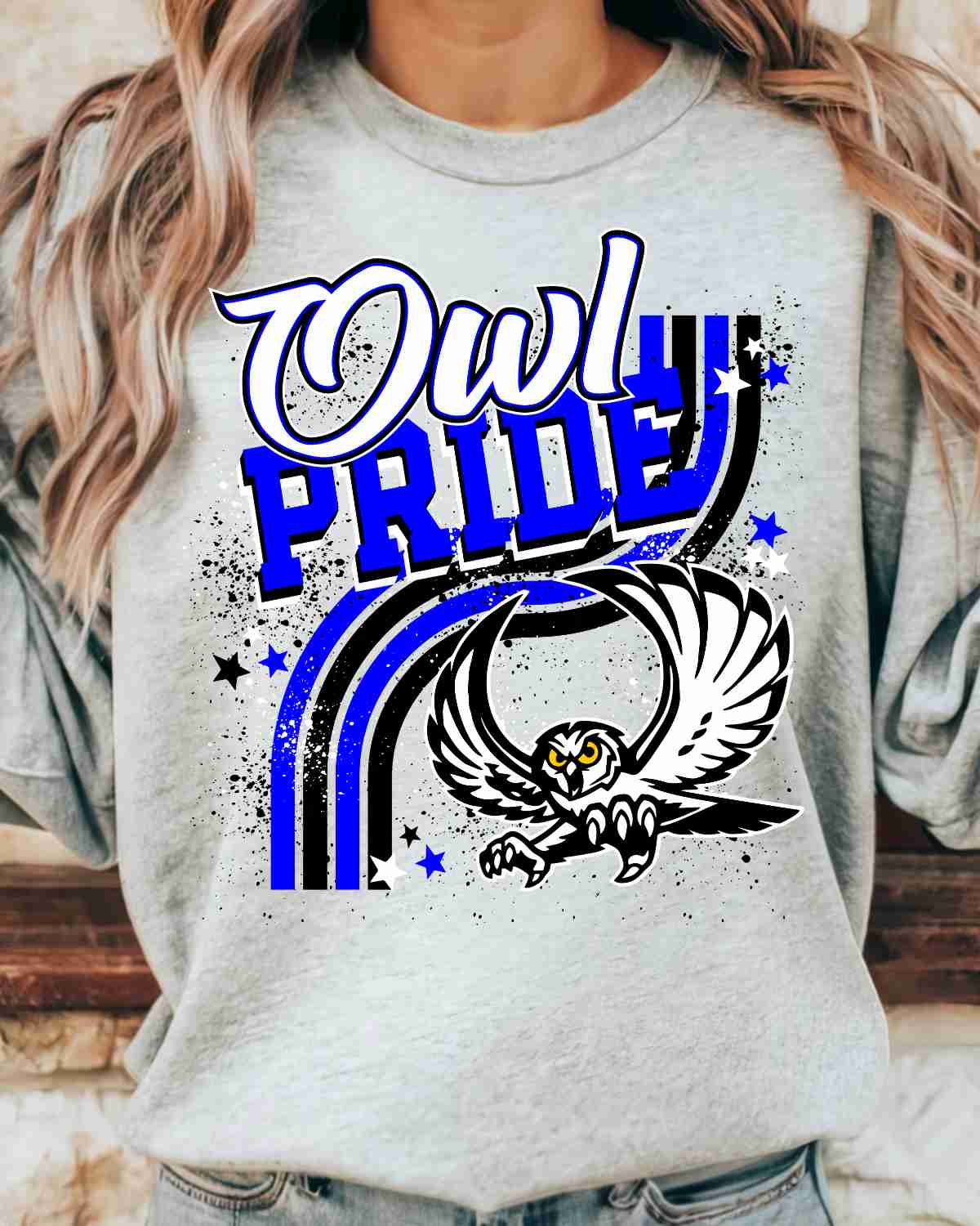 Owl Pride Wavy Stripes DTF Transfer
