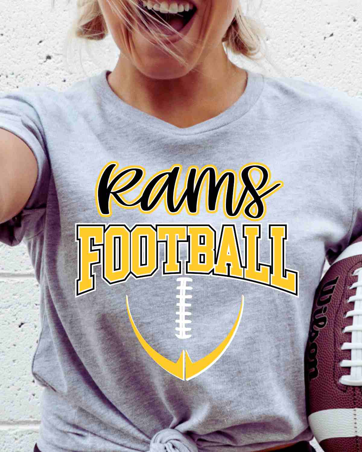 Rams Half Football Outline DTF Transfer