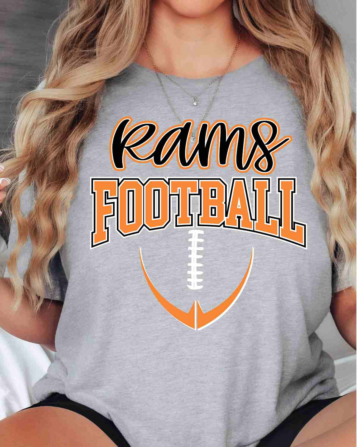 Rams Half Football Outline DTF Transfer