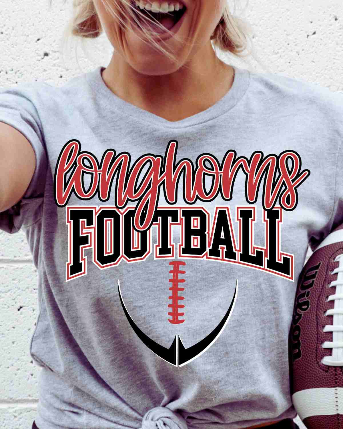 Longhorns Half Football DTF Transfer