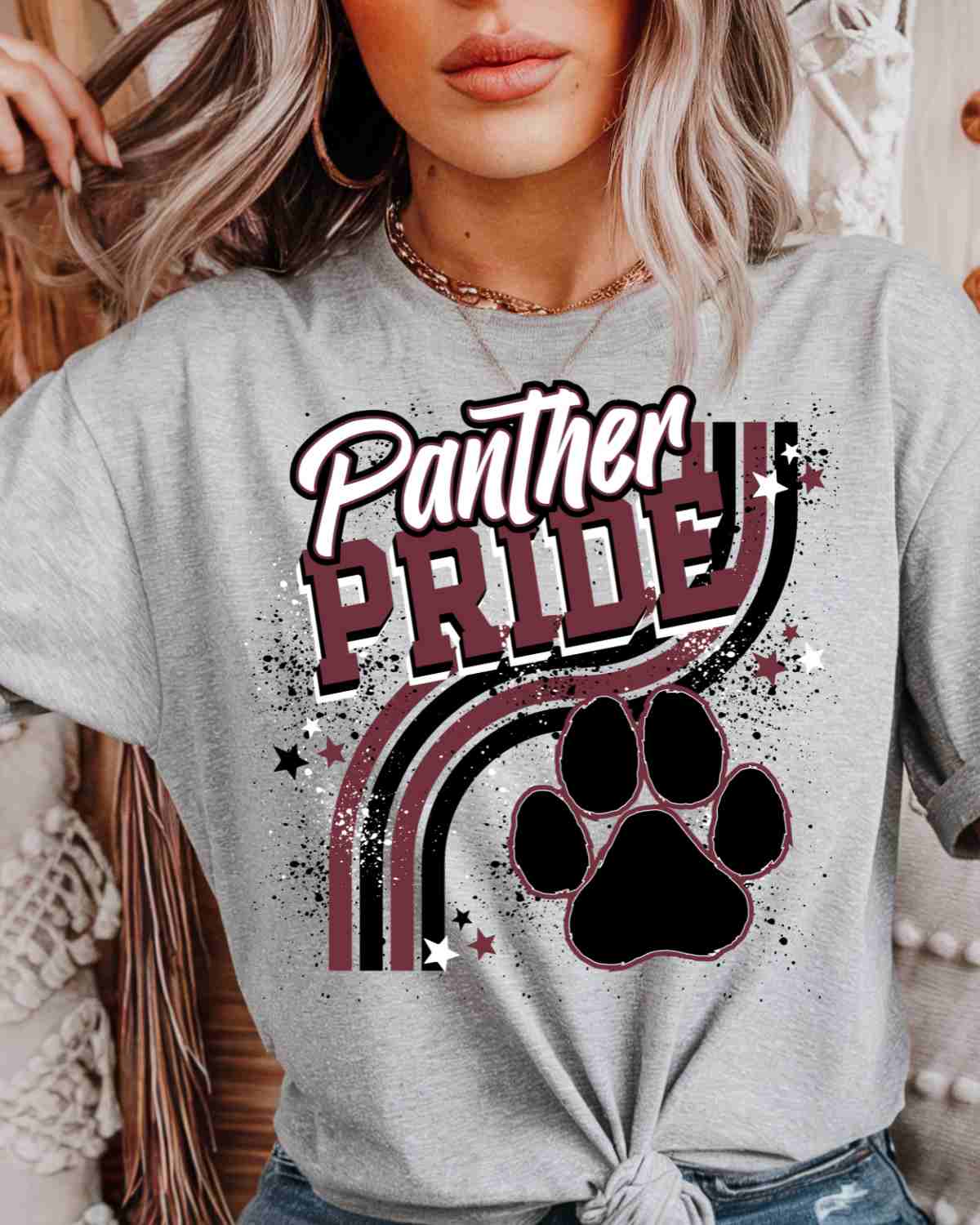 Panther Pride Wavy Stripes DTF Transfer