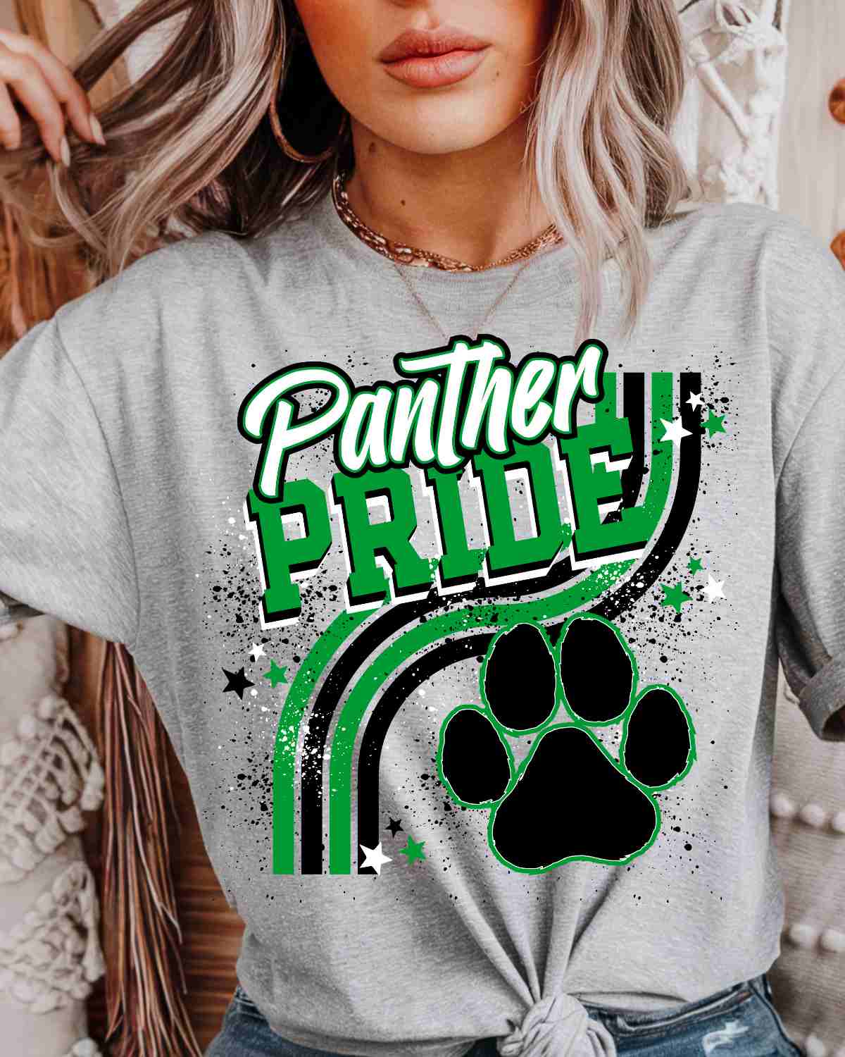 Panther Pride Wavy Stripes DTF Transfer