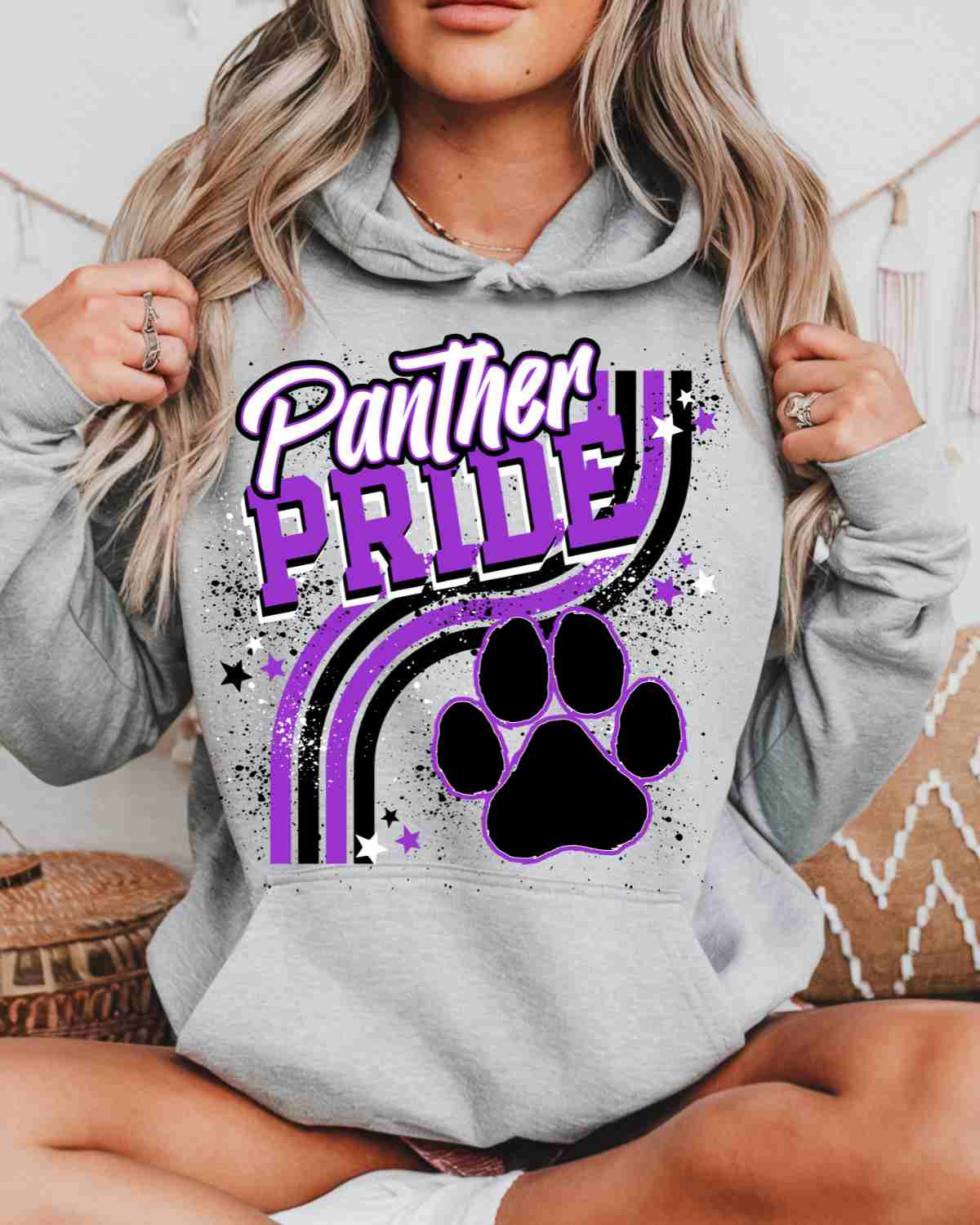 Panther Pride Wavy Stripes DTF Transfer