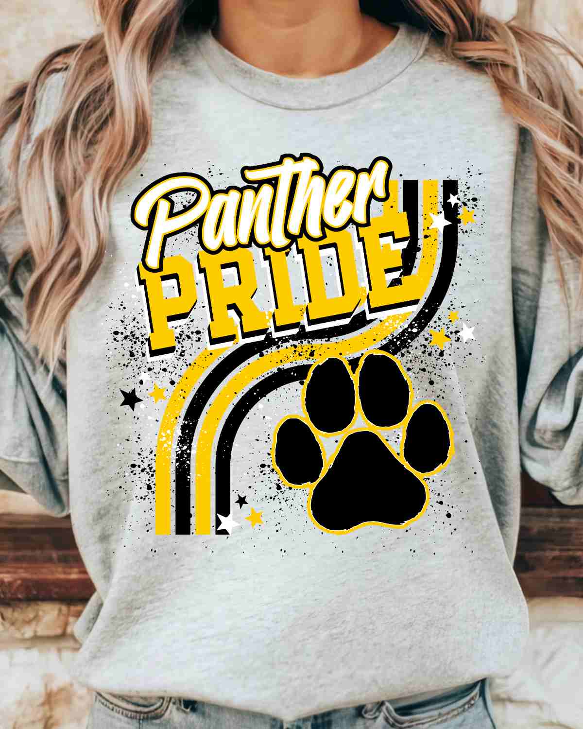 Panther Pride Wavy Stripes DTF Transfer