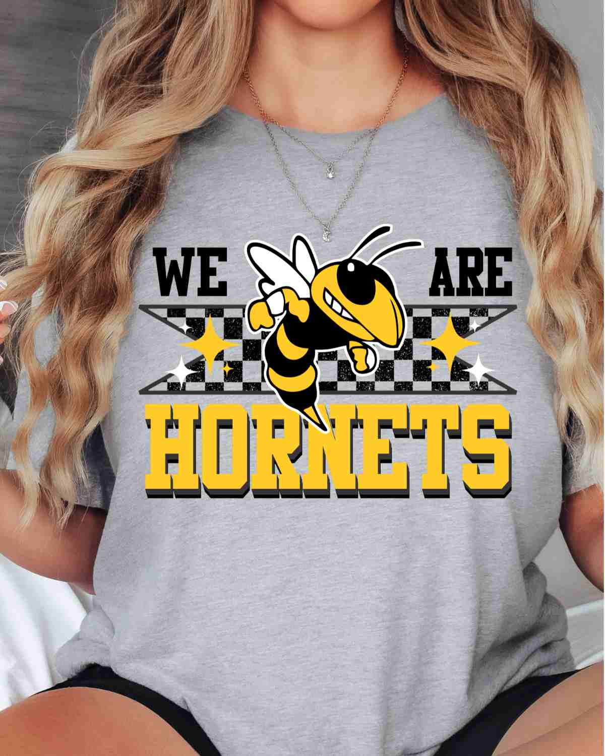 We Are Hornets Checkered Tag DTF Transfer