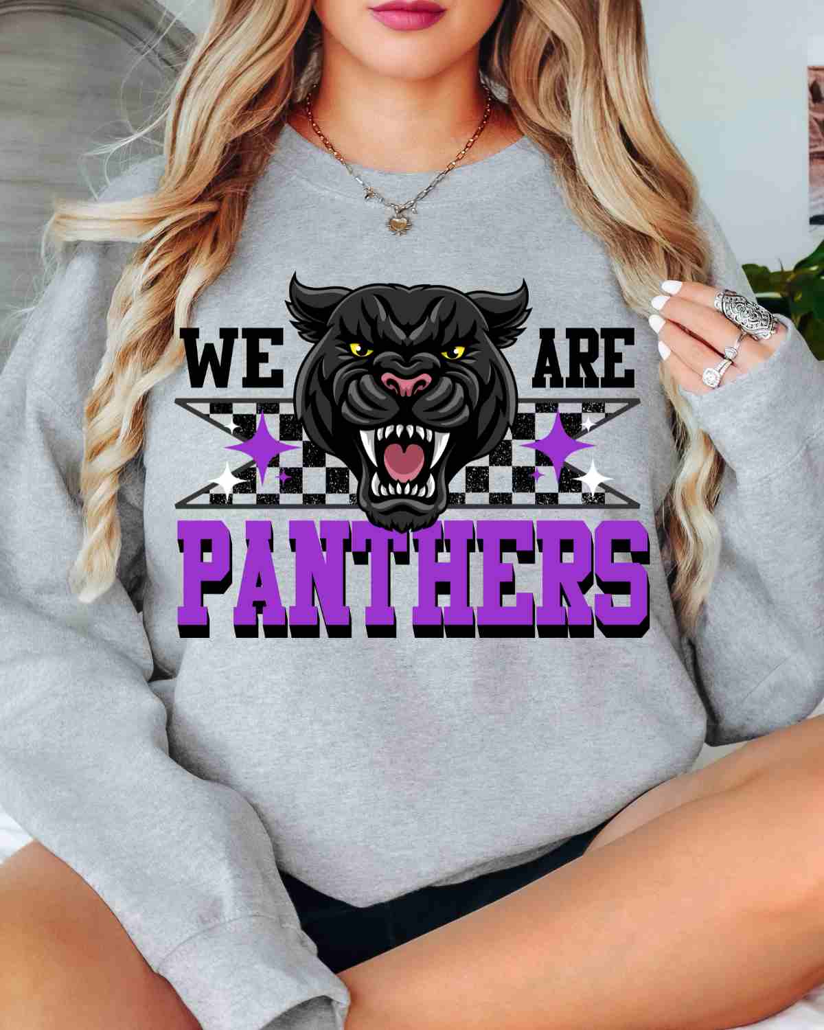 We Are Panthers Checkered Tag DTF Transfer