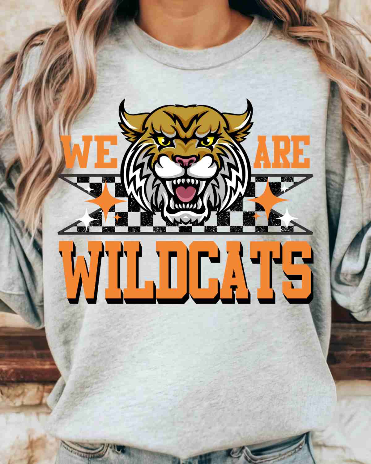 We Are Wildcats Checkered Tag DTF Transfer