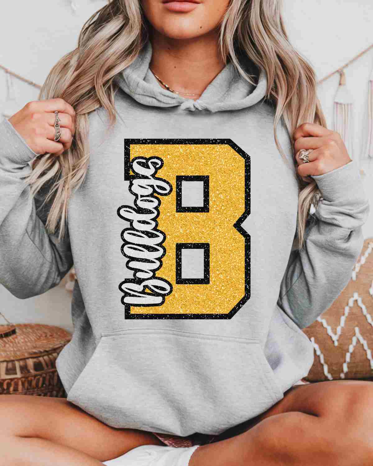 Bulldogs Glitter Letter DTF Transfer