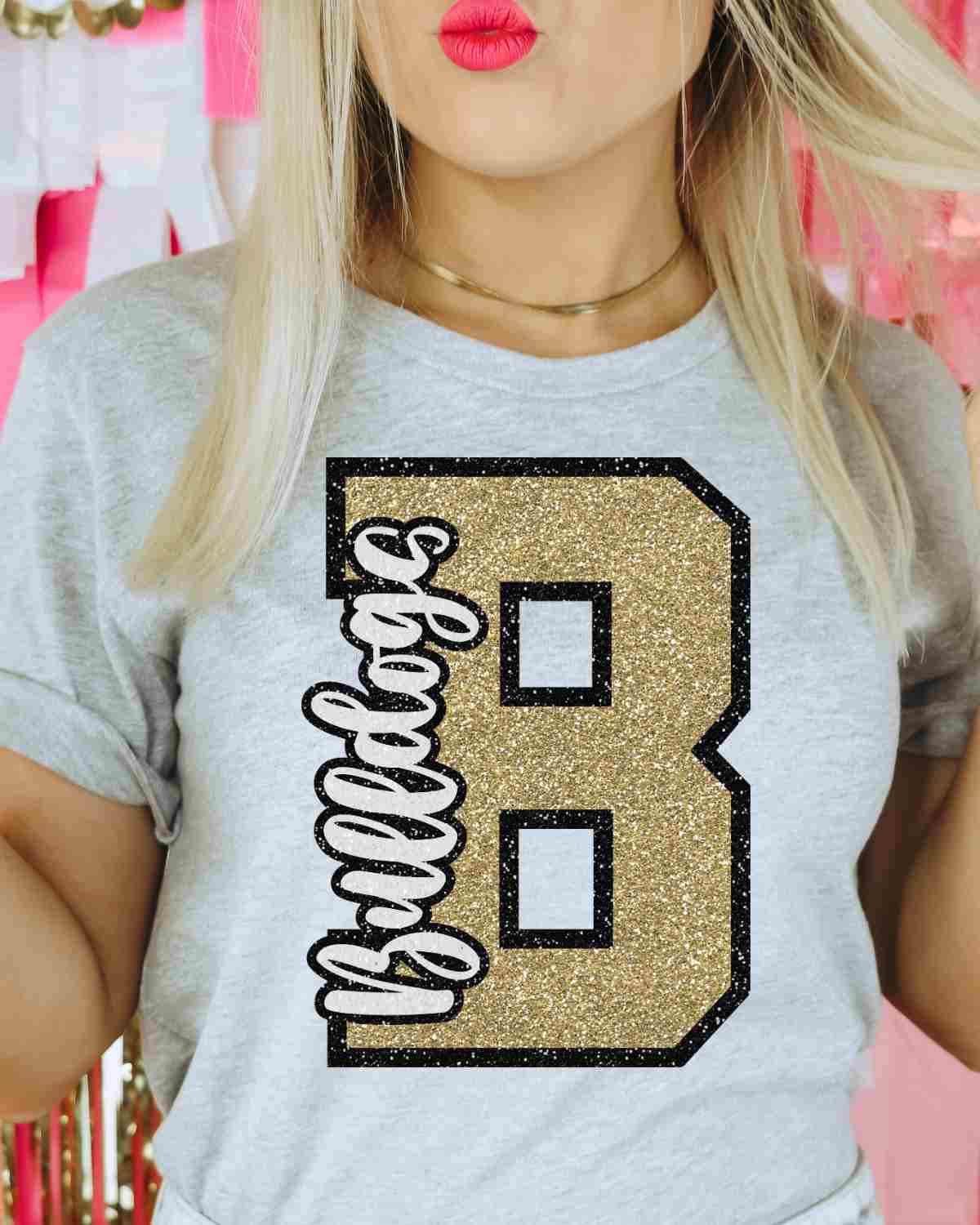 Bulldogs Glitter Letter DTF Transfer