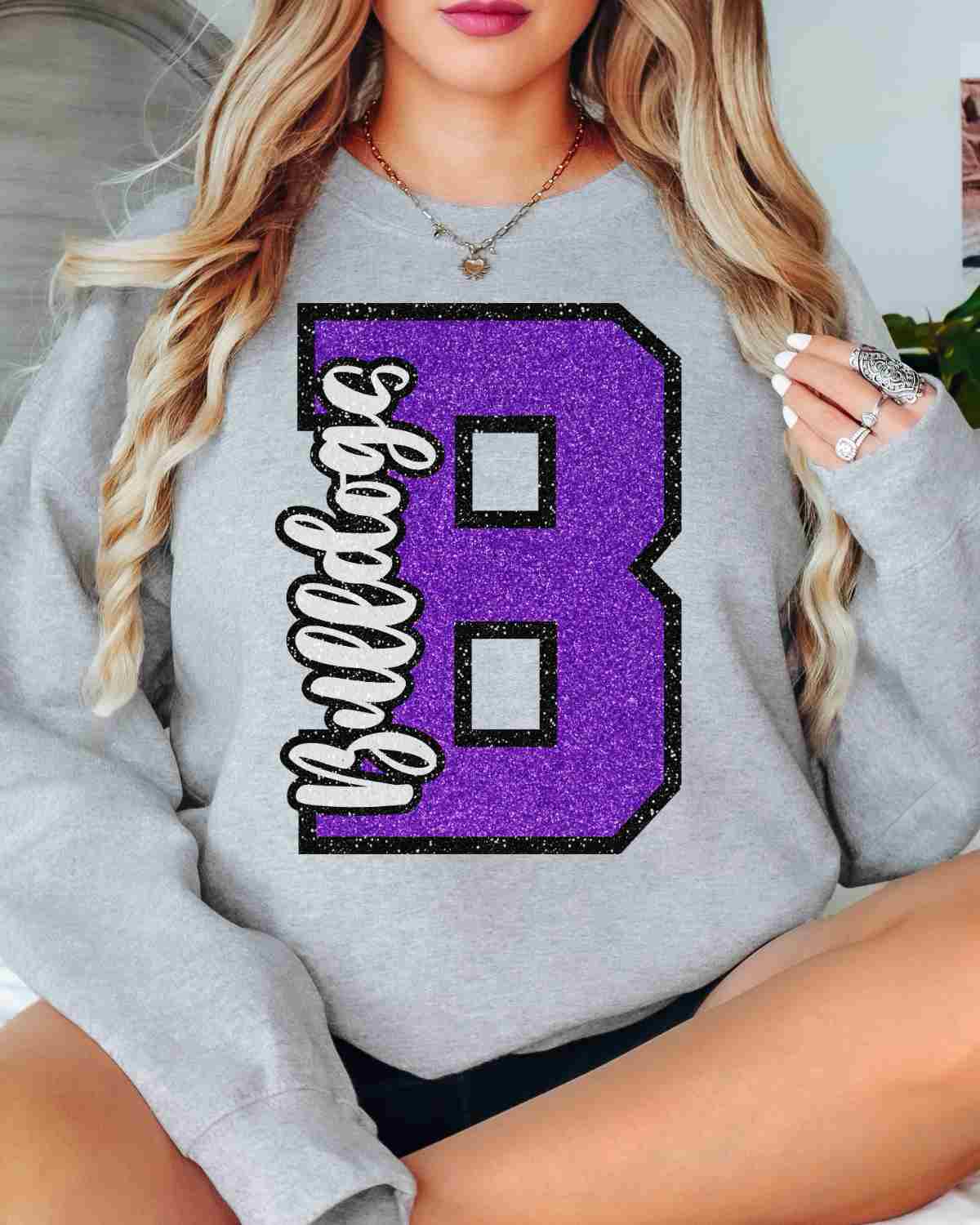 Bulldogs Glitter Letter DTF Transfer