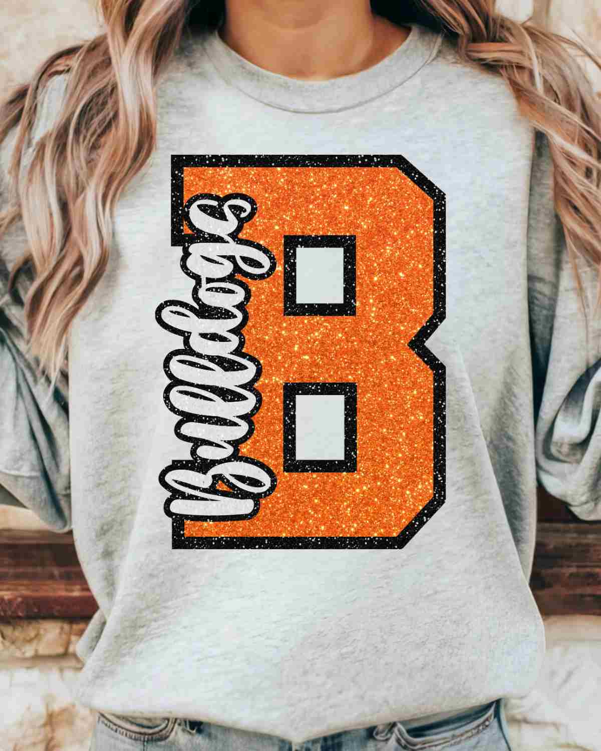 Bulldogs Glitter Letter DTF Transfer