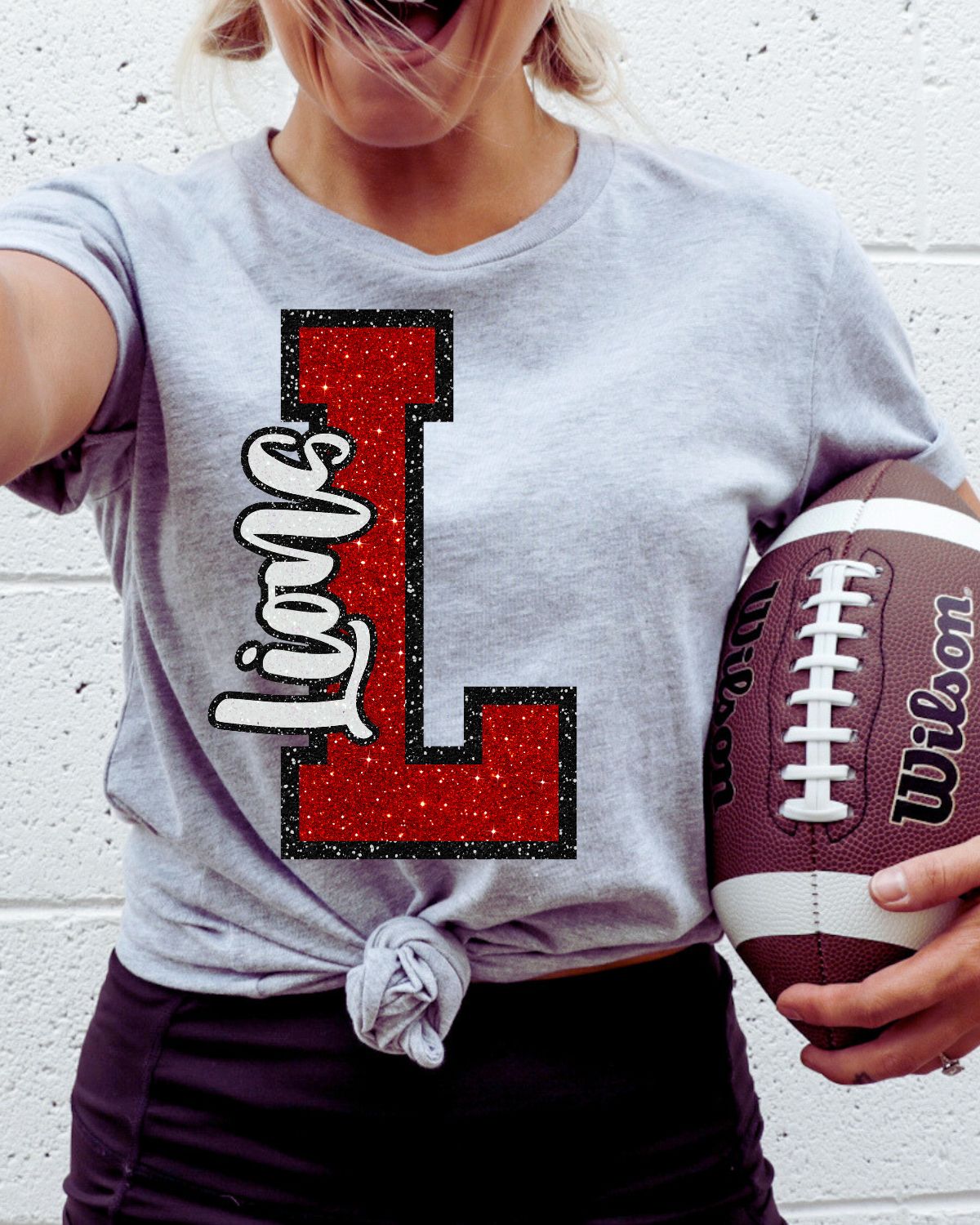 Lions Glitter Letter DTF Transfer