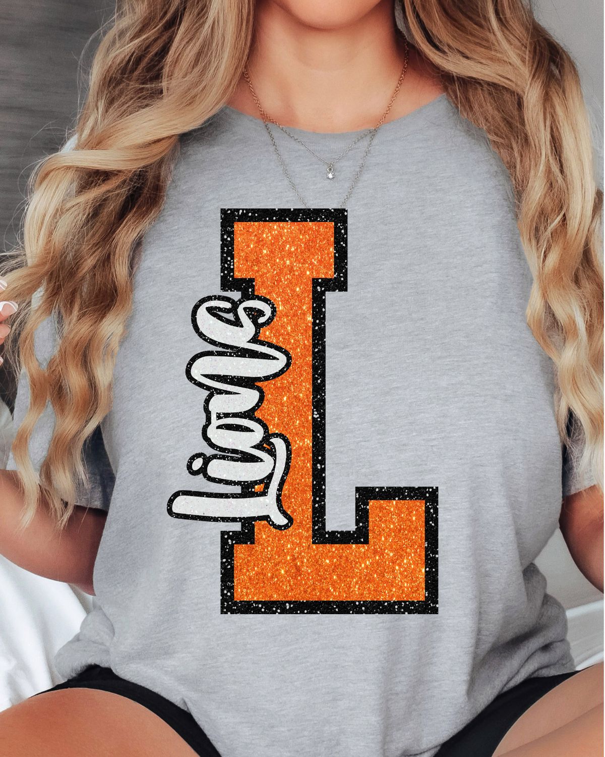 Lions Glitter Letter DTF Transfer