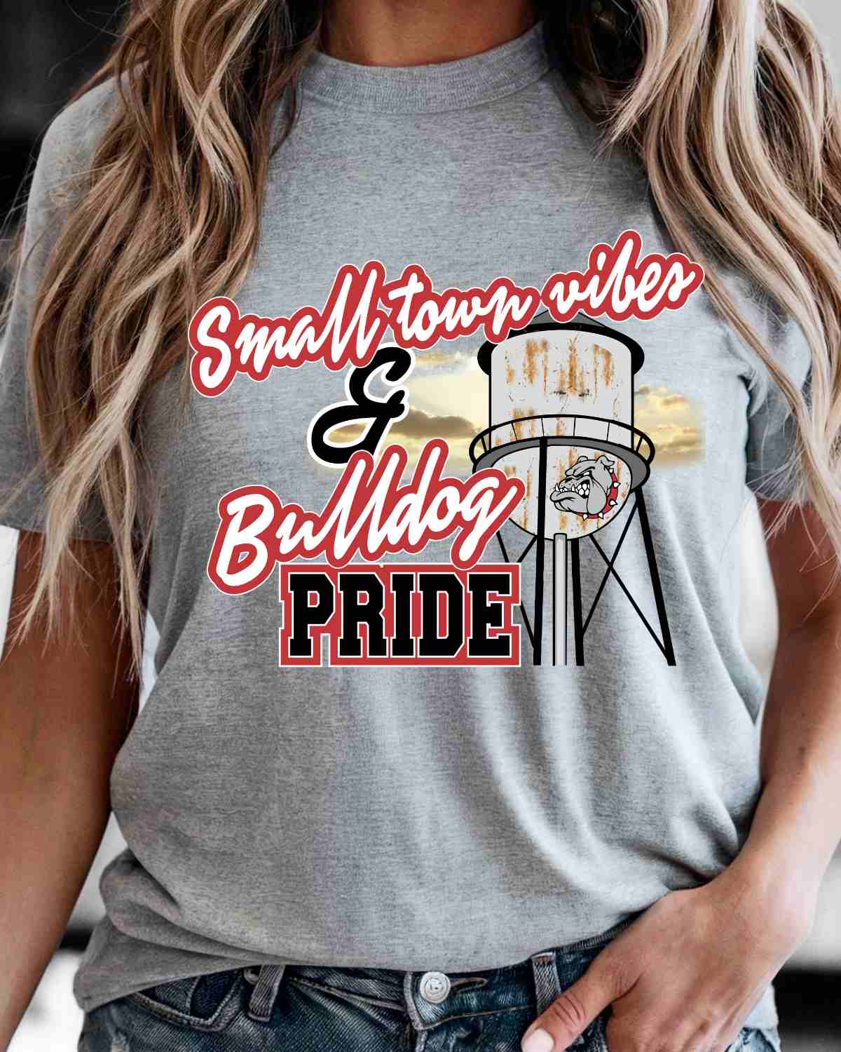 Small Town Vibes & Bulldog Pride DTF Transfer