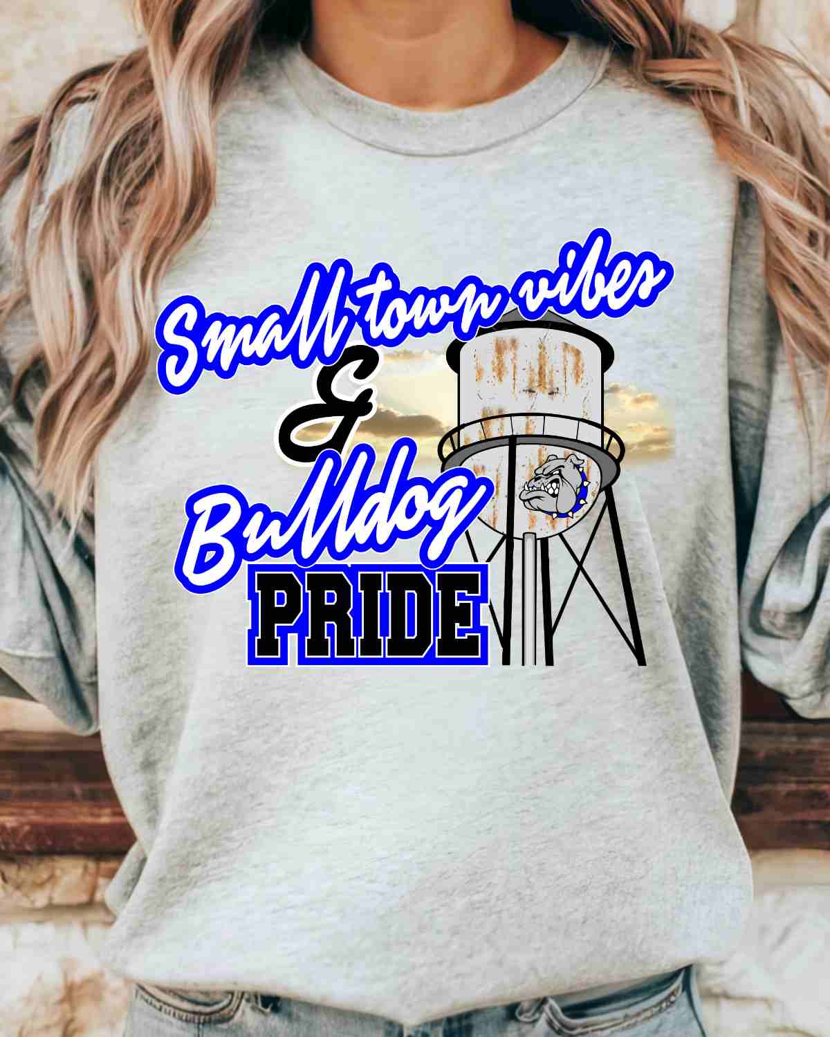 Small Town Vibes & Bulldog Pride DTF Transfer