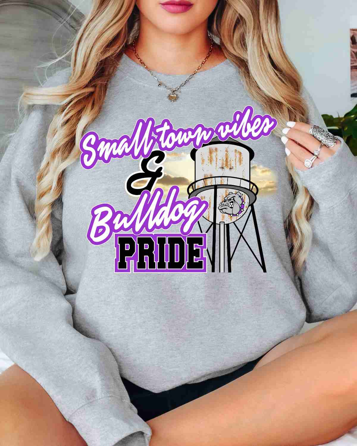 Small Town Vibes & Bulldog Pride DTF Transfer