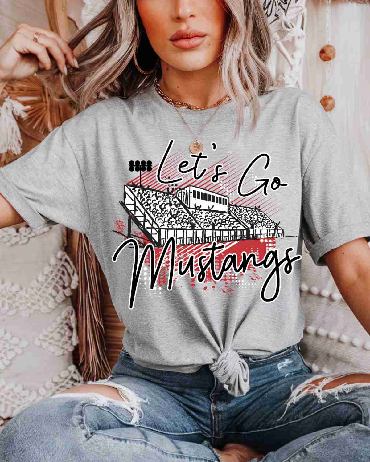 Let's Go Mustangs Stadium DTF Transfer