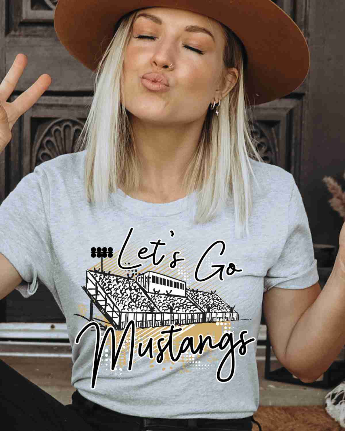 Let's Go Mustangs Stadium DTF Transfer