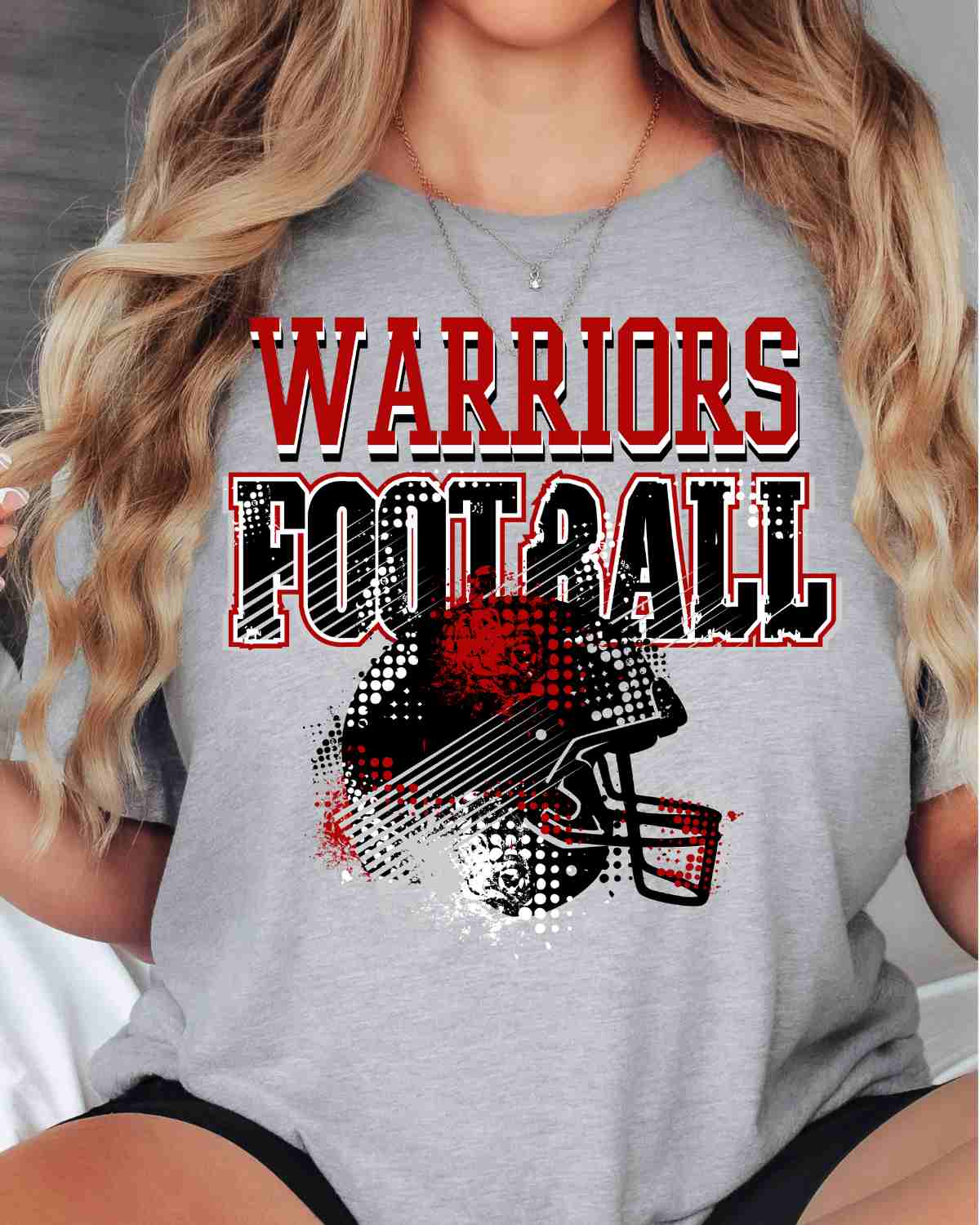 Warriors Football Helmet Grunge DTF Transfer