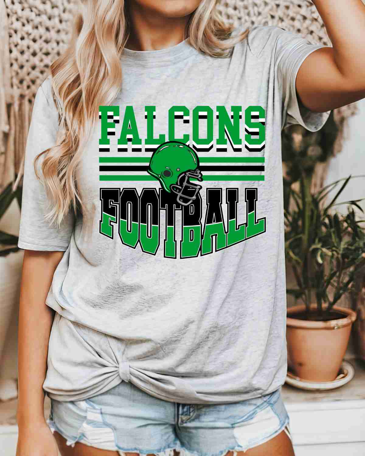 Falcons Football Helmet Middle DTF Transfer