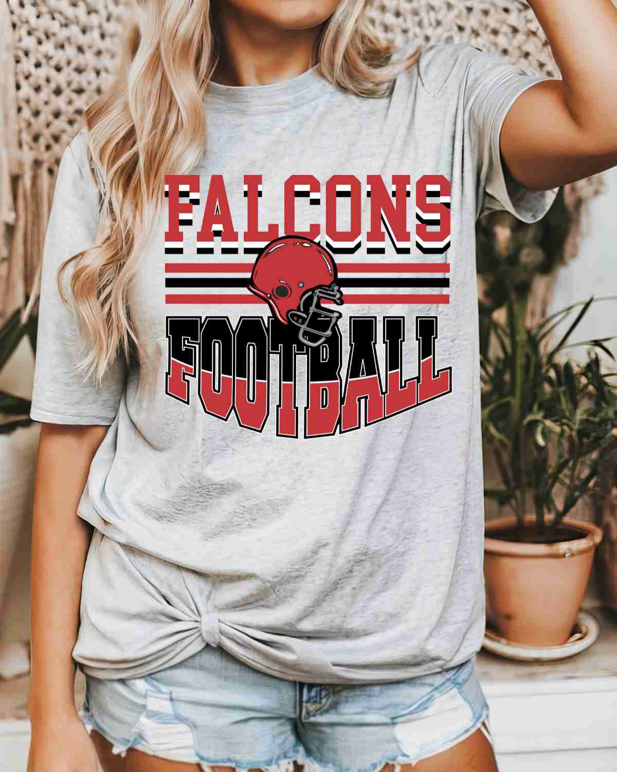 Falcons Football Helmet Middle DTF Transfer