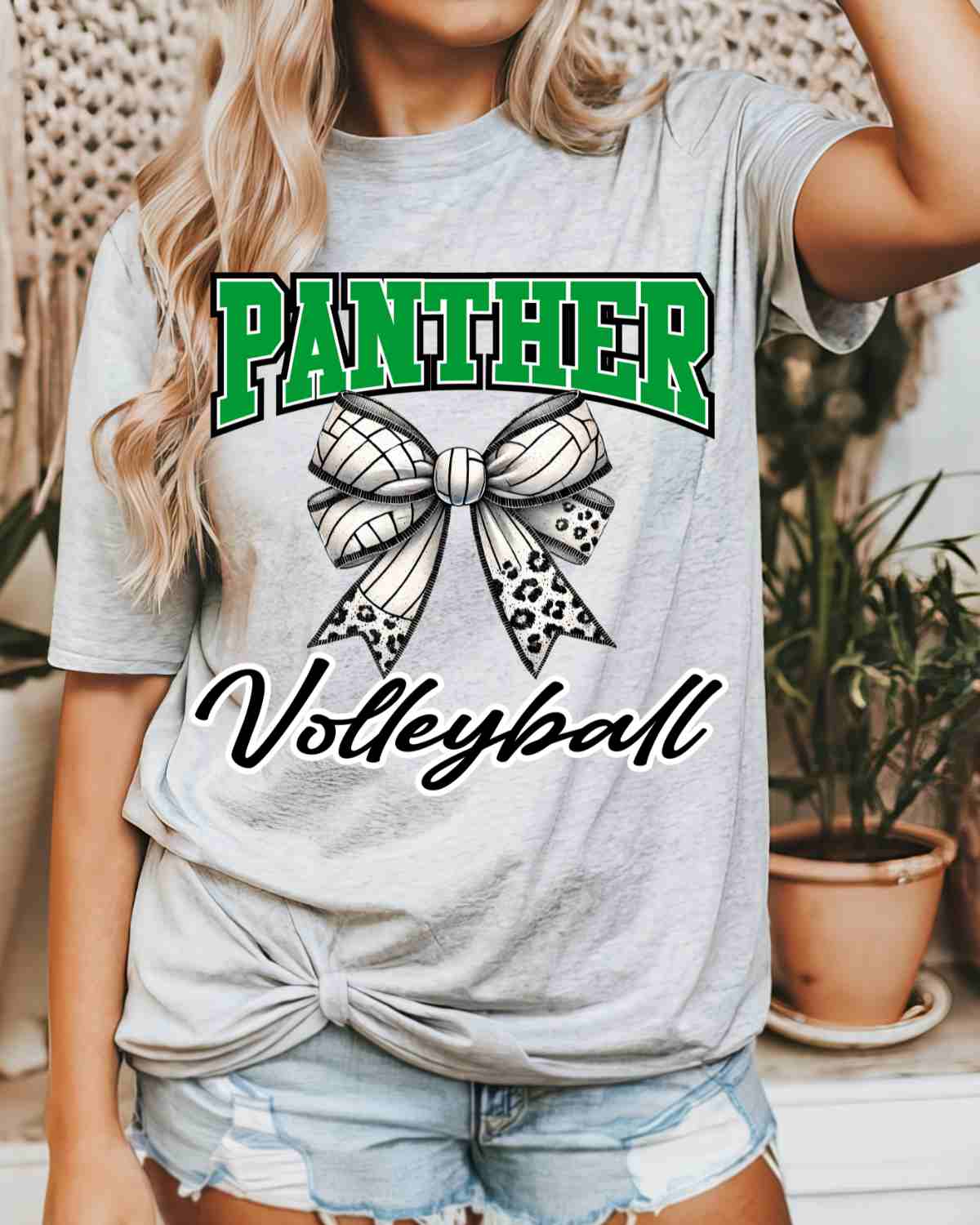 Panther Volleyball Bow Middle DTF Transfer