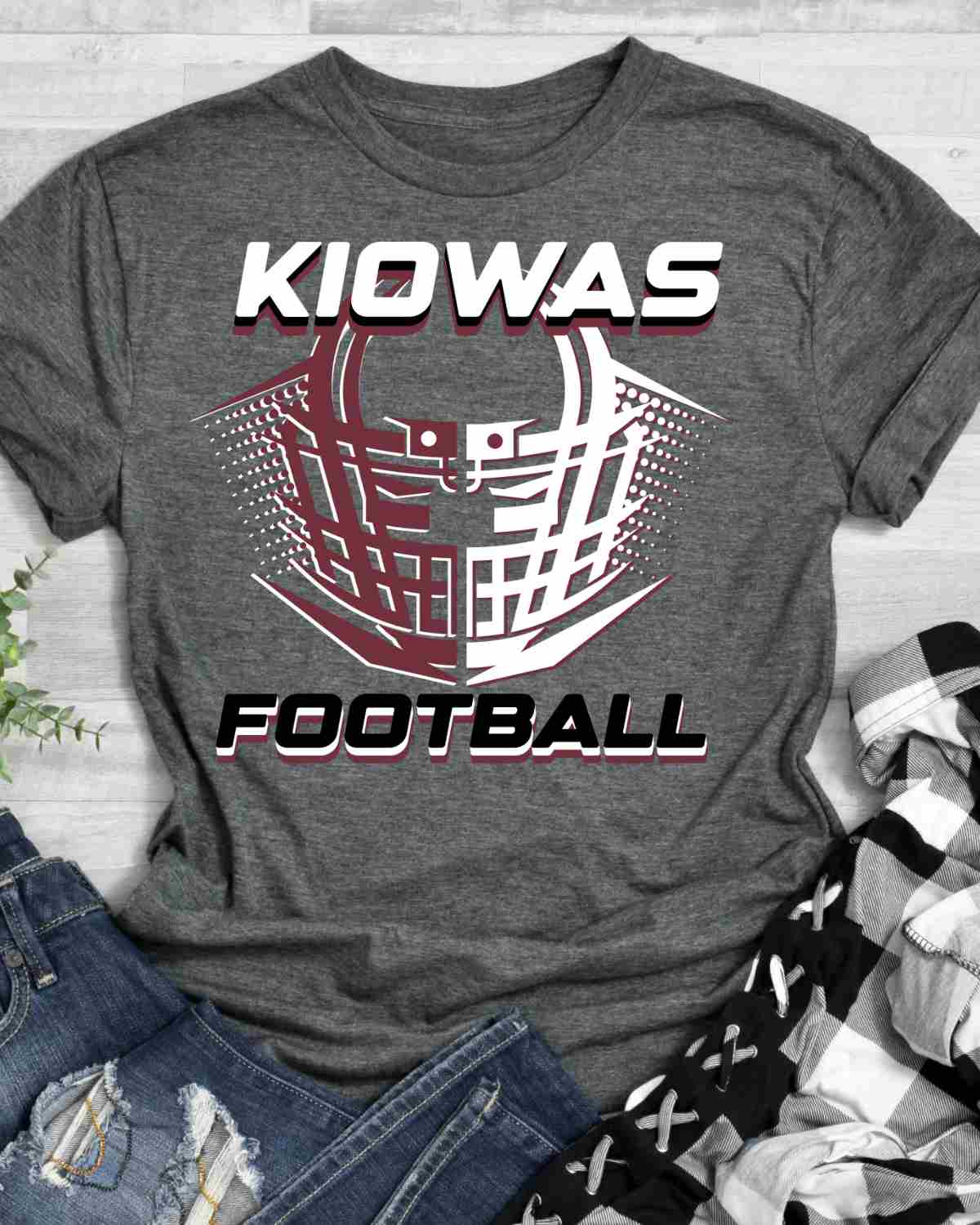Kiowas Football Helmet Halftone DTF Transfer