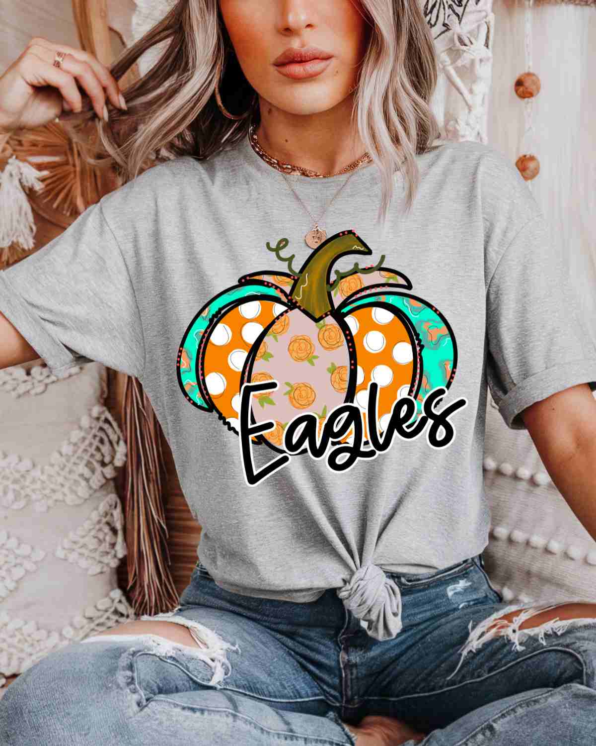 Custom Name Pumpkin Pattern DTF Transfer
