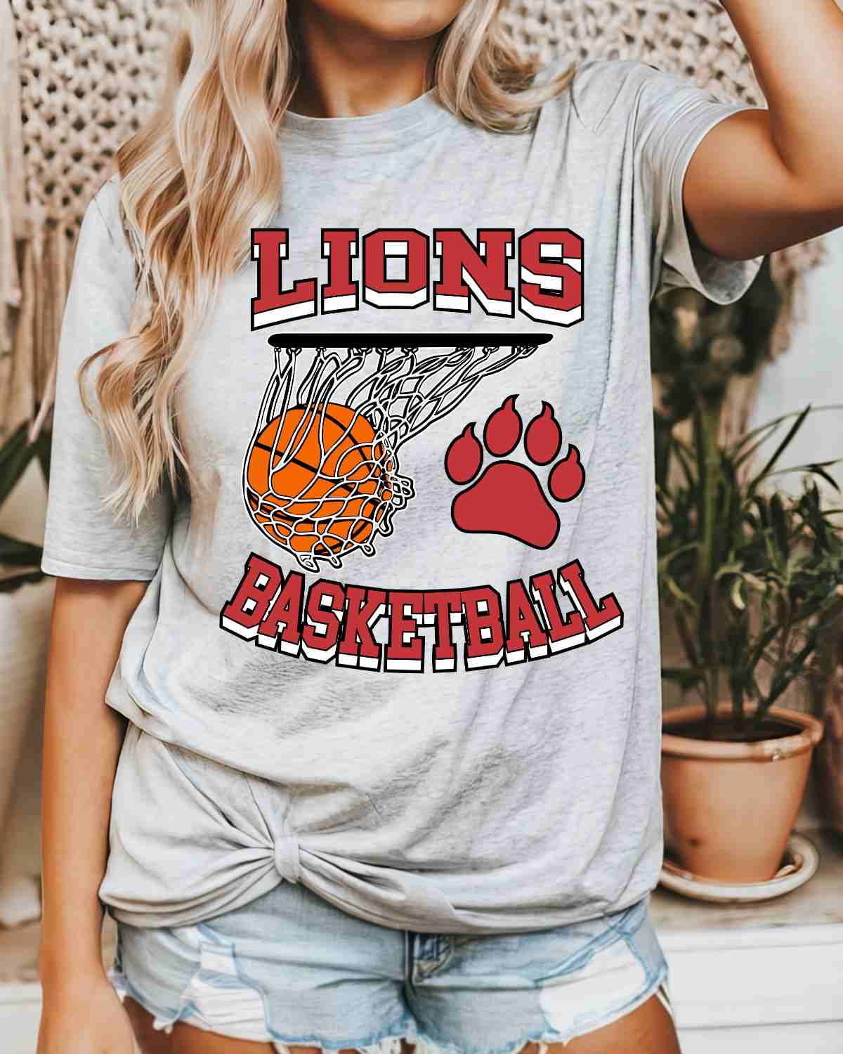 Lions Basketball Hoop Paw DTF Transfer