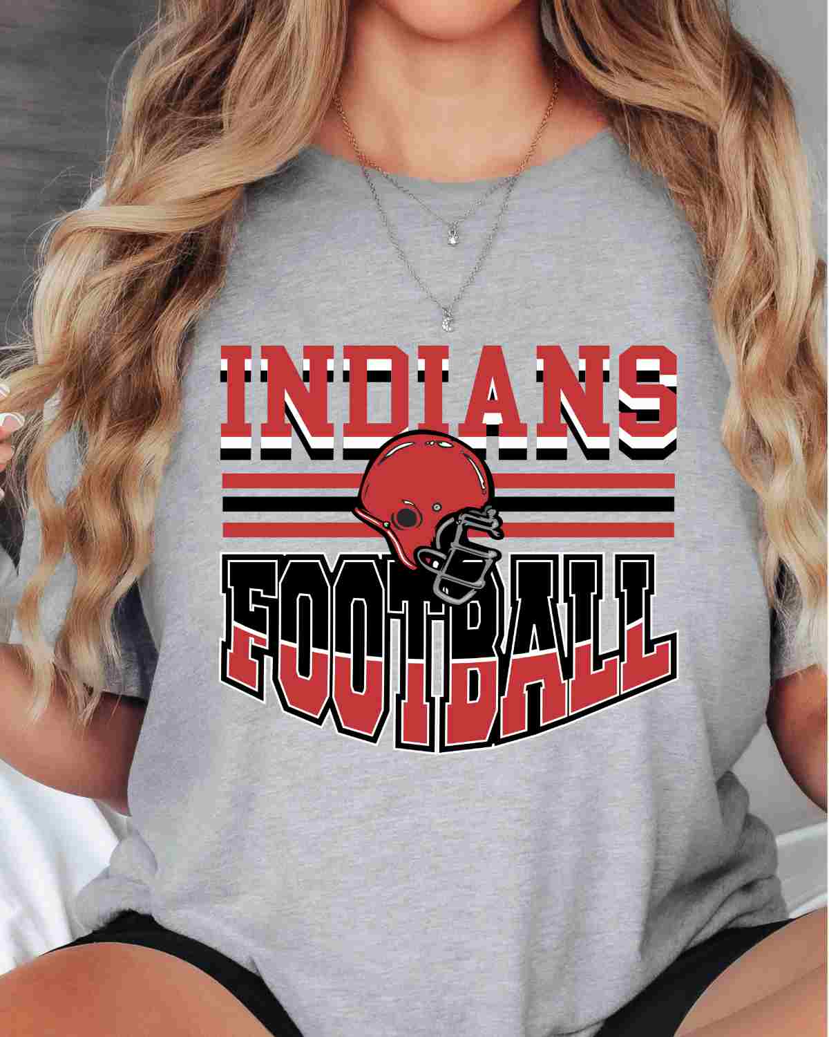 Indians Football Helmet in Middle DTF Transfer
