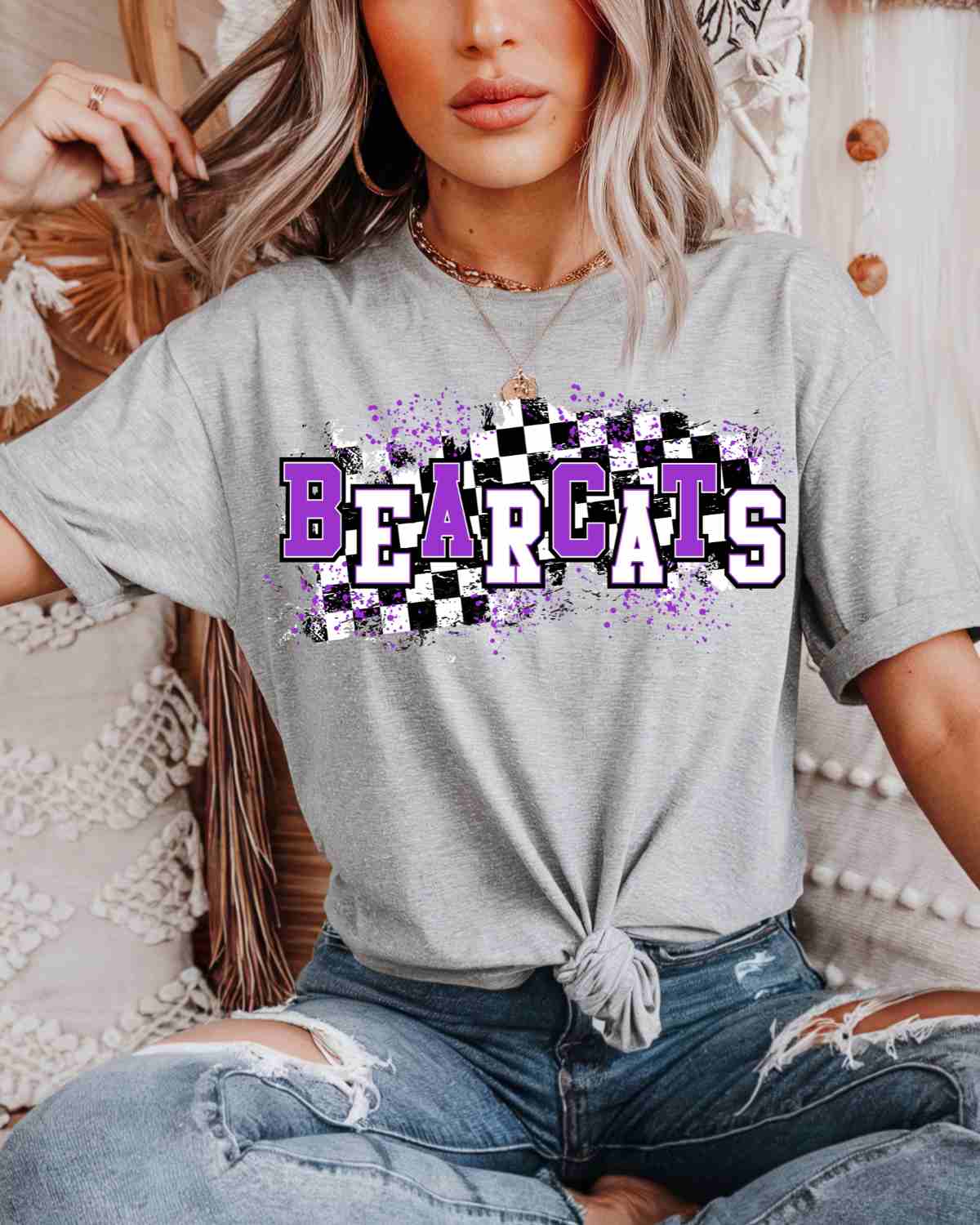 Bearcats Checkered Swash DTF Transfer