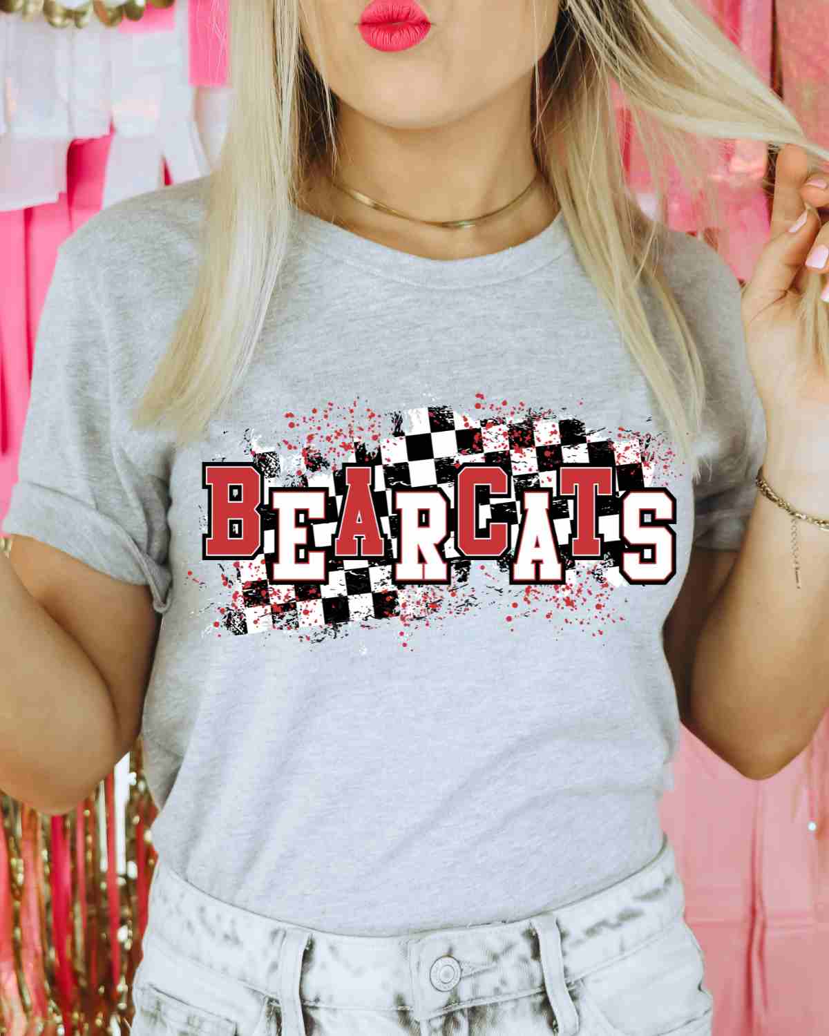 Bearcats Checkered Swash DTF Transfer