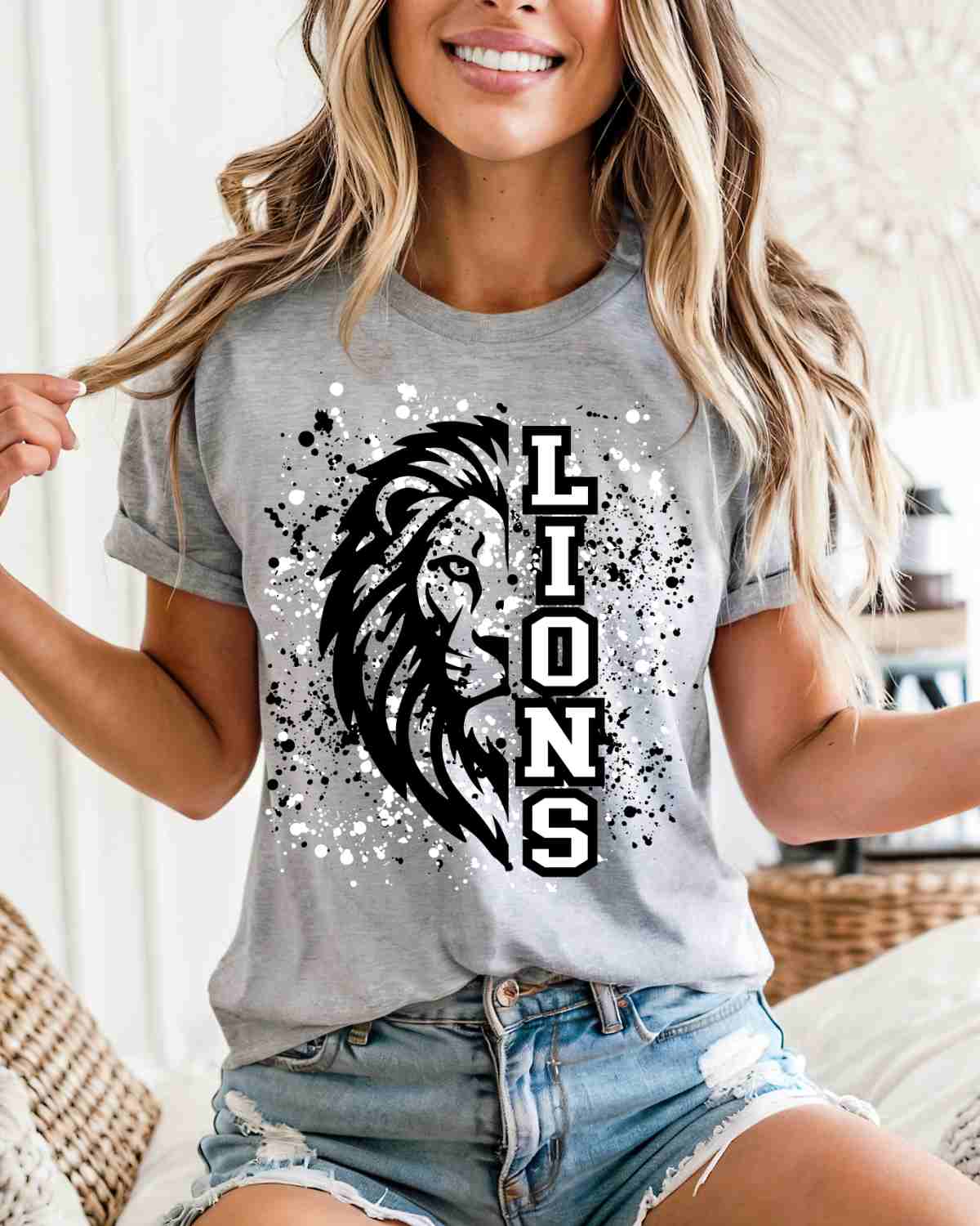 Lions Mascot Splatter DTF Transfer