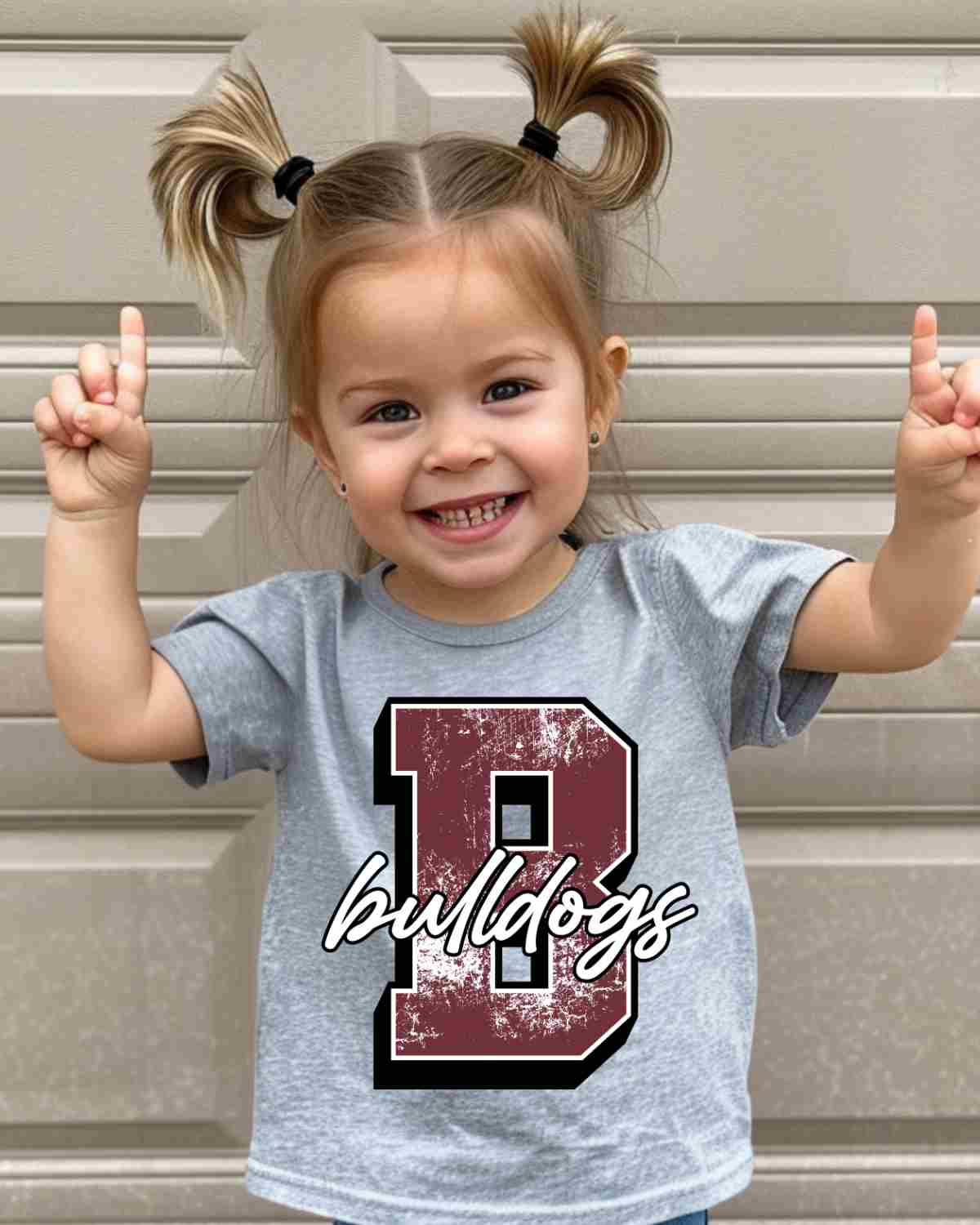 Bulldogs Distressed Letter DTF Transfer - Rustic Grace Heat Transfer Company