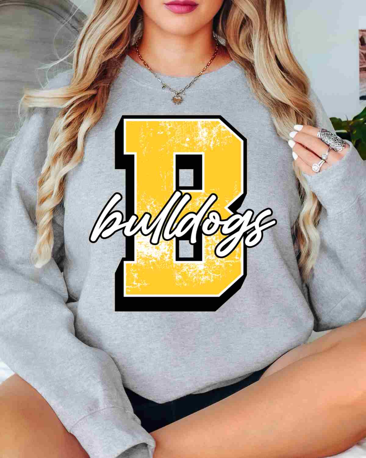 Bulldogs Distressed Letter DTF Transfer