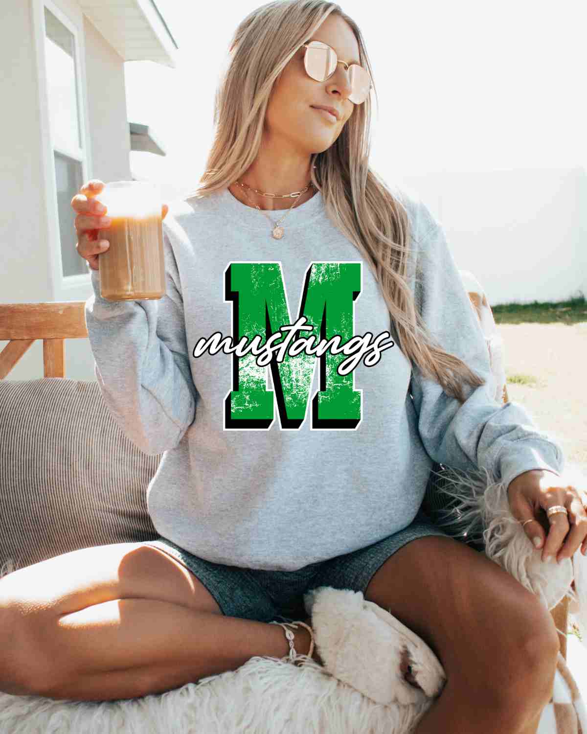 Mustangs Distressed Letter DTF Transfer