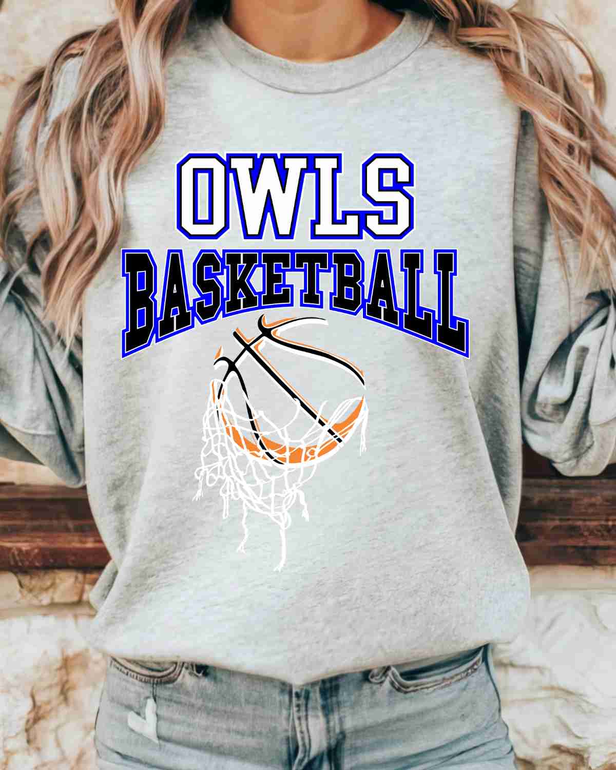 Owls Basketball Hanging Net DTF Transfer