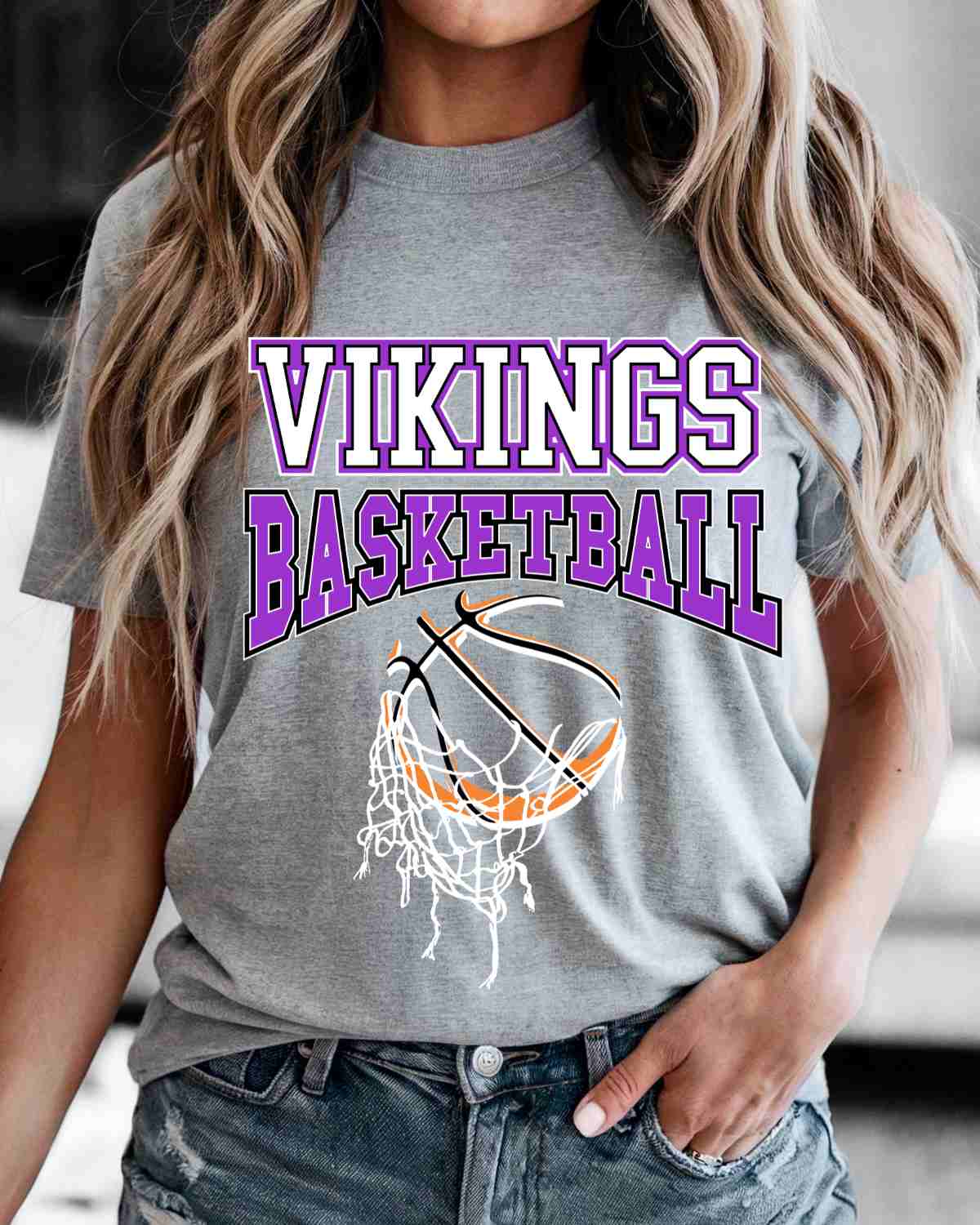 Vikings Basketball Hanging Net DTF Transfer