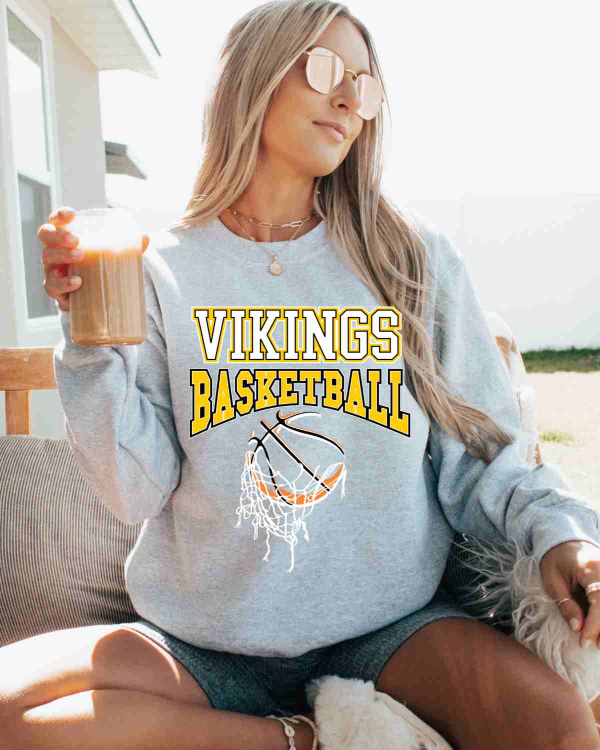 Vikings Basketball Hanging Net DTF Transfer
