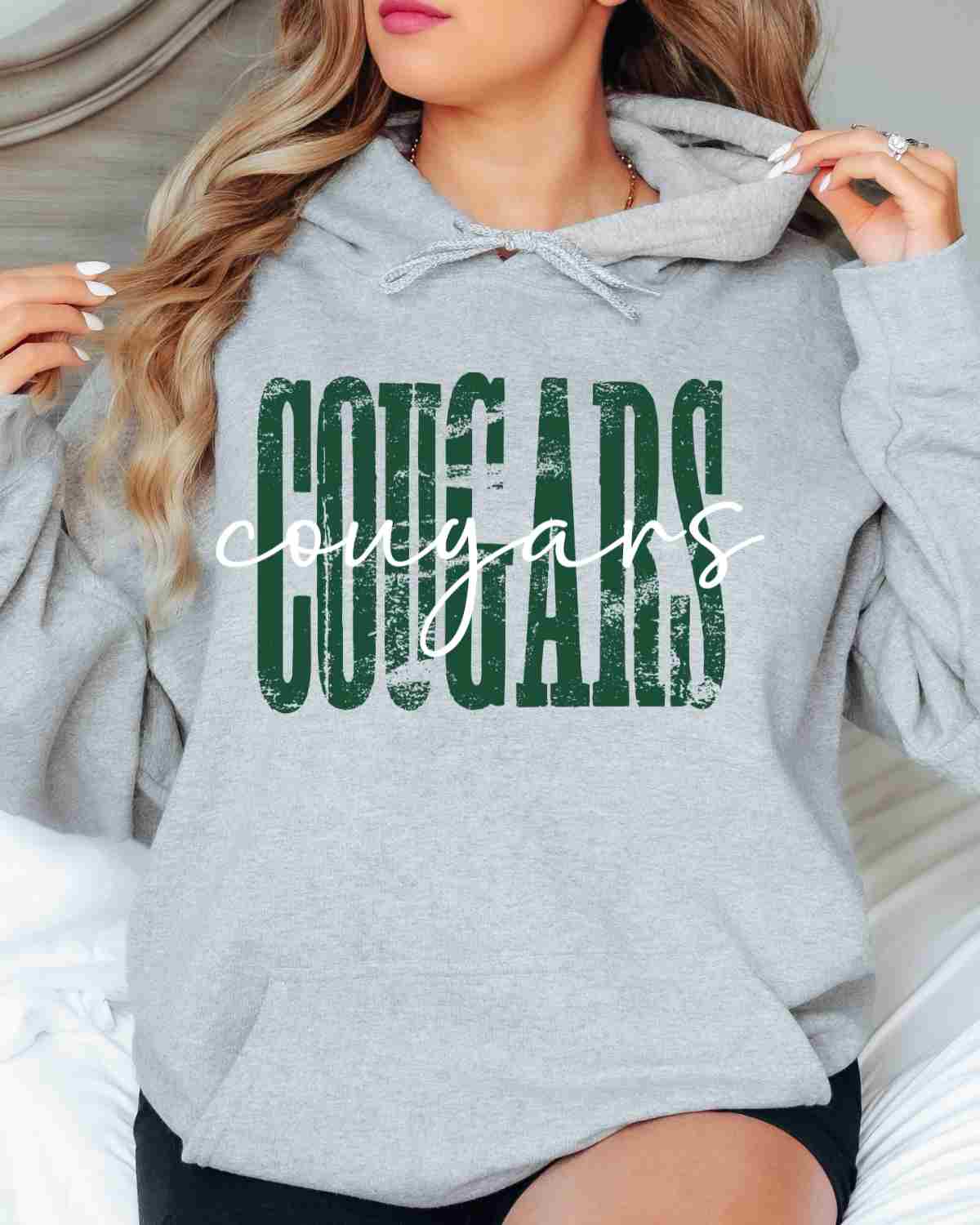 Cougars Distressed DTF Transfer - Rustic Grace Heat Transfer Company