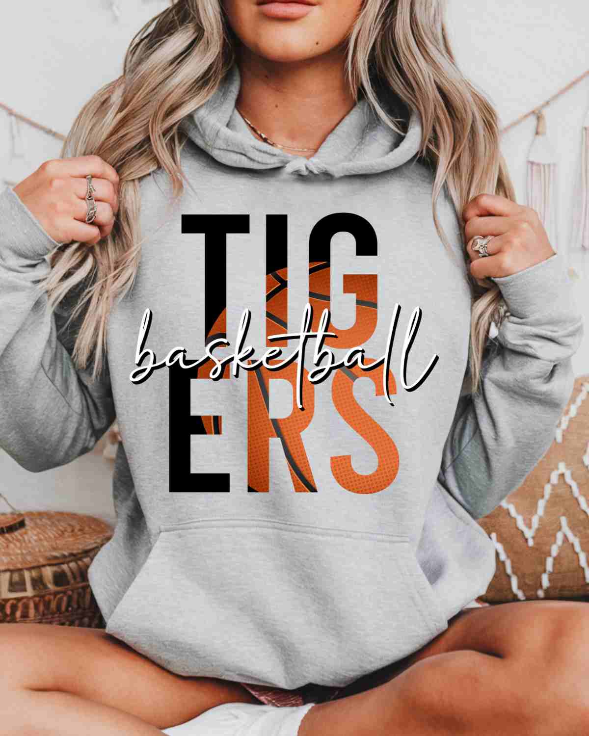 Tigers Basketball Lettering DTF Transfer