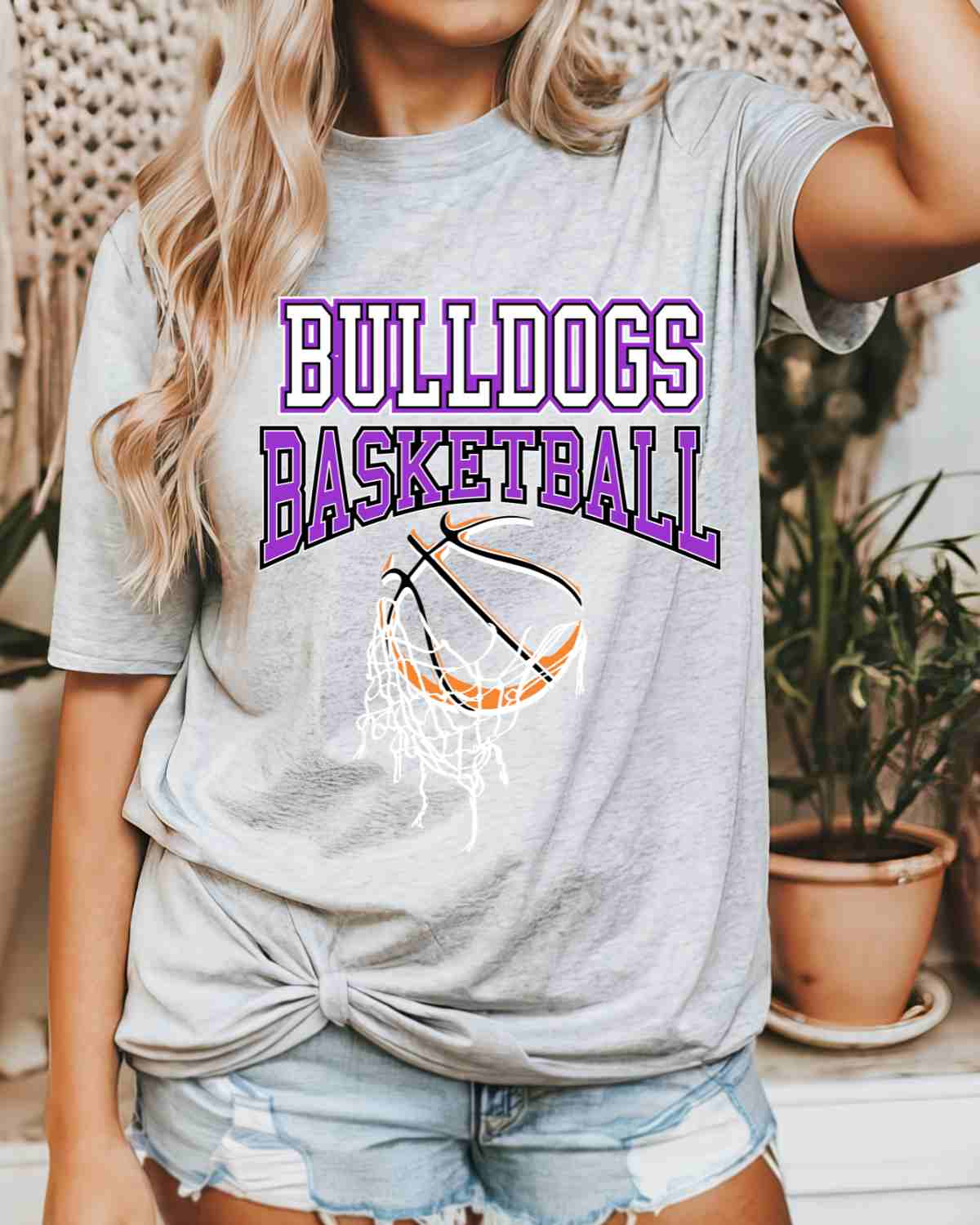 Bulldogs Basketball Hanging Net DTF Transfer
