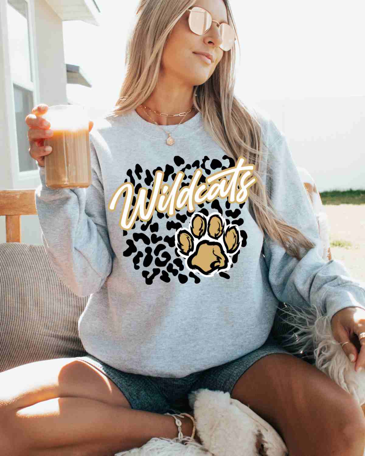 Wildcats Leopard Print Paw DTF Transfer - Rustic Grace Heat Transfer Company