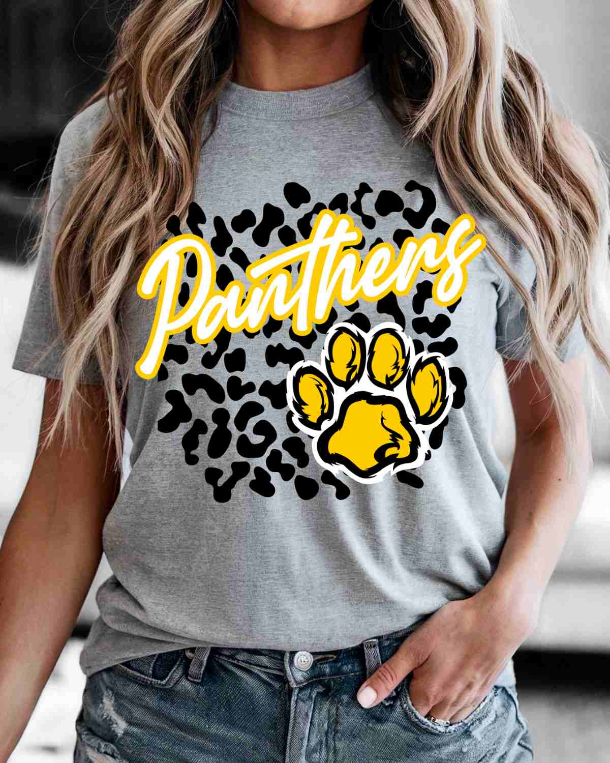 Panthers Leopard Print Paw DTF Transfer - Rustic Grace Heat Transfer Company