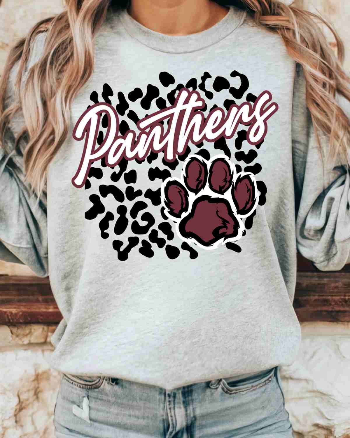 Panthers Leopard Print Paw DTF Transfer - Rustic Grace Heat Transfer Company