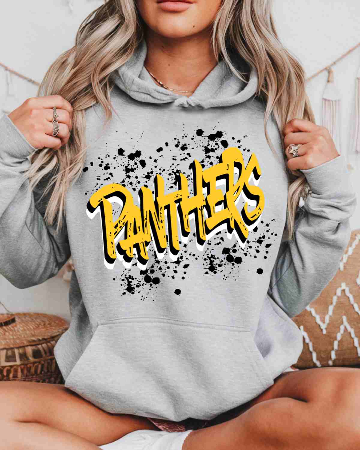 Panthers Brushstroke DTF Transfer - Rustic Grace Heat Transfer Company