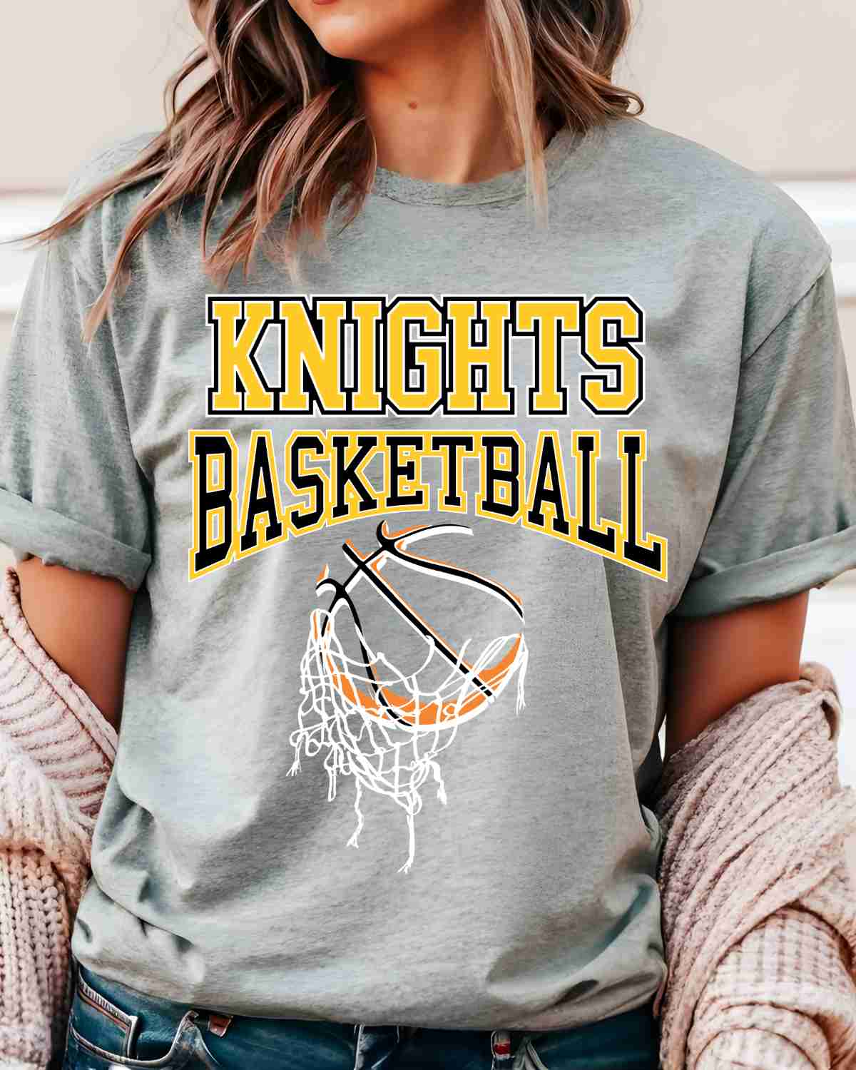 Knights Basketball Hanging Net DTF Transfer