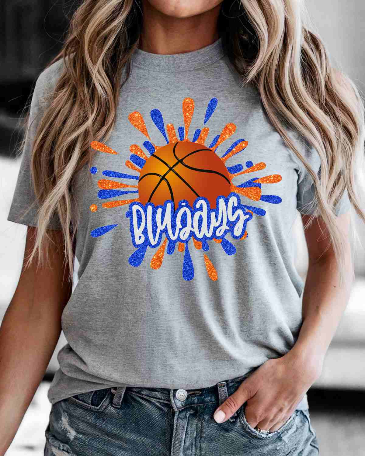 Blujays Basketball Splatter DTF Transfer