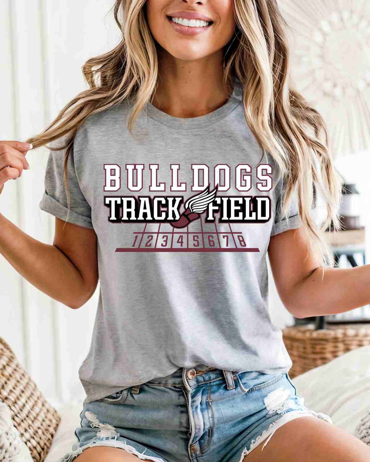 Bulldog Track & Field Shoe Lines DTF Transfer
